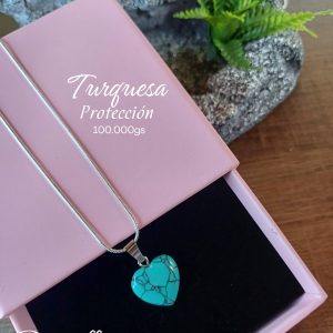 Collar de Turquesa en Forma de Corazón