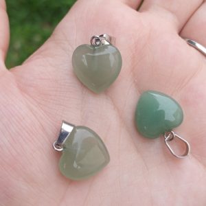 Dije de aventurina en forma de corazón