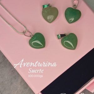 Collar de Aventurina en Forma de Corazón